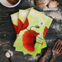 Poppy Flower Daisy Microfiber Kitchen Hand Towel Dish Cloth Tableware Household Cleaning Towel Utensils for Kitchen