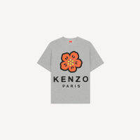 KENZO เสื้อยืดแขนสั้นผู้ชาย,ใหม่ฤดูใบไม้ร่วง/ฤดูหนาวพิมพ์เรียบง่ายลำลองพิมพ์ลายผ้าฝ้ายดอกไม้ BOKE