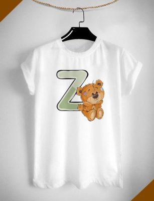 เสื้อยืดอักษรน้องหมี ตัว Z สีสันสดใส ใส่สบาย ไม่ยืด ไม่ย้วย