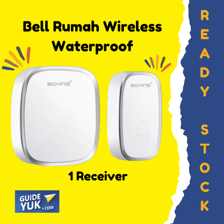 Bel Rumah Wireless Door Bell Waterproof Pintu 1 Receiver READY STOCK