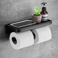 Black Large Toilet Paper Roll Holder Toilet Paper Holder Bathroom Shelf Toilet Paper Dispenser Tissue Holder Toilet Roll Holders