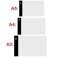 {office stationery}A3 A4/ขนาด A5แผ่นไฟ Led ปรับแสงได้สามระดับ Pelindung Mata ง่ายสำหรับอุปกรณ์เสริมภาพวาดเพชร Alat Sulam