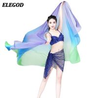 2023✽☬ Hot Sale Belly Big Veil Shawl Gradual Colored Bellydance Silk Scarf Performance Accessories Ladies Face