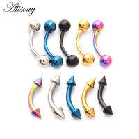 Alisouy 1pc Surgical Steel Eyebrow Piercing Eyebrow Pircing Curved Barbell Banana Piercings Body Jewelry Bijoux Earlets