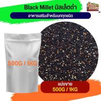 มิลเล็ตดำ Black Millet อาหารนก อาหารธัญพืช สำหรับนก(แบ่งขาย 500G / 1KG)