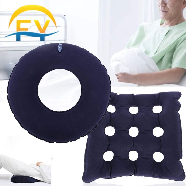 Inflatable Donut Cushion Pillow / Doughnut Pillow With Pump & Travel Bag -  Lumbar Support For Hemorrhoids, Pregnancy, Tailbone Pain, Use In The Home