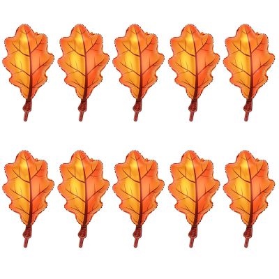 10 Pcs Maple Leaves Balloons Thanksgiving Foil Balloons for Birthday Party and Autumn Decorations