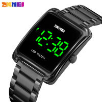 SKMEI Electronic Mens Digital Watch LED Light Display Male Clock Stainless Steel Strap Waterproof Wristwatch Relogio Masculino