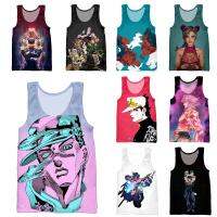 hot【DT】 HOXIXIB Print Japan Comics Bizarre Adventure Men Tees Anime Jonathan Joestar Sleeveless Undershirt