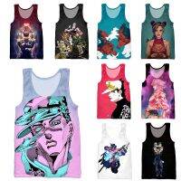 hot【DT】 HOXIXIB Print Japan Comics Bizarre Adventure Men Tees Anime Jonathan Joestar Sleeveless Undershirt