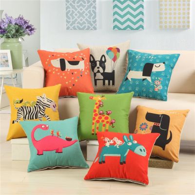 45x45cm Cartoon Animal Dog Pattern Cushion Cover For Home Sofa Children Room Decorative