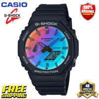 G-Shock GA2100 ของแท้ผู้ชายกีฬานาฬิกาเซ็นเซอร์คู่เคลื่อนไหวกลางแจ้งกันกระแทกกันน้ำโคลนอัตโนมัติยกไฟรับประกันสี่ปี GA-2100SR-1A