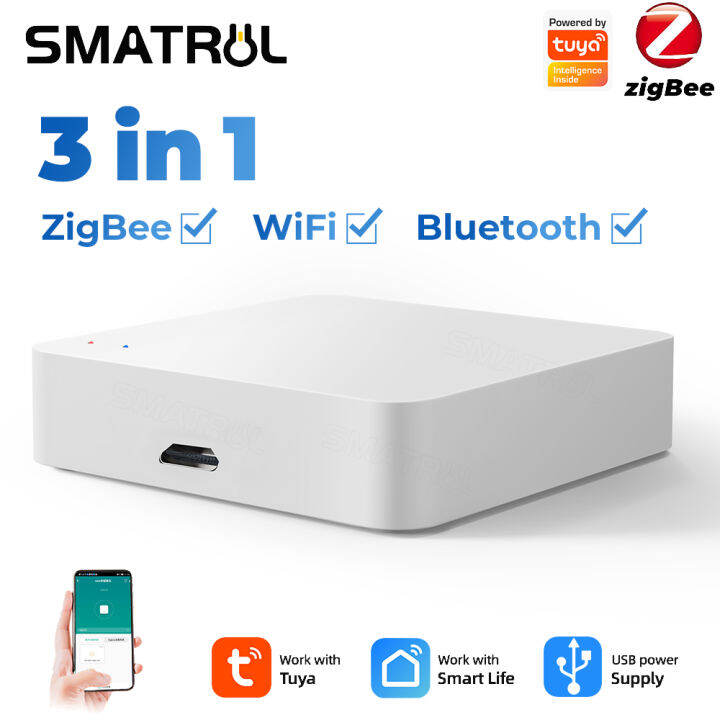 SMATRUL Tuya ZigBee Gateway, Bluetooth Mesh Wireless Bridge Hub,Smart