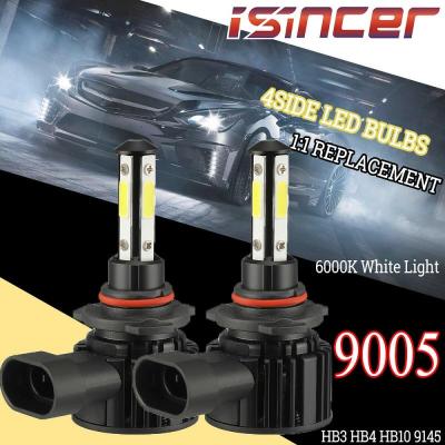 Combo 4-Side LED H7 H11 H9 H8 HB4 9006 9005 HB3 Auto Car Headlight Bulbs Motorcycle 8000LM Auto Car Accessories 6500K Fog Lights