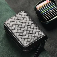 Genuine leather card holder mens large-capacity card slots more exquisite and compact card holder womens business card holder certificate holder card holder 【BYUE】