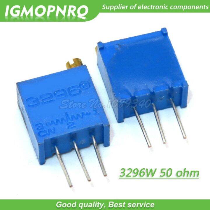 100Pcs/lot 3296W 1 500LF 3296W 500 50 ohm Variable Resistor Top regulation  Multiturn Trimmer Potentiometer  High Precision