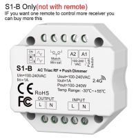 ที่หรี่ไฟ Led Ac 220V 230V 110V สวิตช์เปิดปิด Rf แบบหรี่แสงได้ไร้สาย2.4G โคมไฟเดี่ยวสีแอลอีดีควบคุมระยะไกลสำหรับ