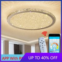 Modern crystal chandelier family lighting LED lamp living room lattice round led Chandelier