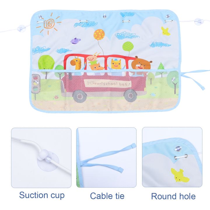 cw-1-pccartoon-school-bus-patternvisor-protector-sunshade-with-netfor-car