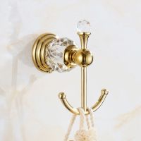 Chrome/Gold Crystal and Stainless steel Robe Hook Wall Mount Single Screw Towel Holder Bathroom Accessories Clothes Hook Hanger Clothes Hangers Pegs