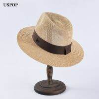 USPOP New Men Panama Hats Summer Straw Sun Hats Letter M Straw Hats Casual Summer Beach Hat Classic Straw Jazz Hat