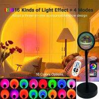 16 Color Smart Bluetooth Sunset Projection Lamp Projector Night Light APP Remote Led Lights For Room Decoration Photography Gift Phone Camera Flash Li