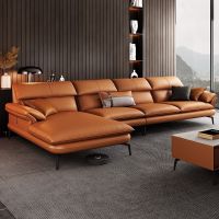 Oylif โซฟาหนังแท้ โมเดิร์นมินิมอล สไตล์อิตาเลี่ยน Genuine leather sofa l shape 278 x 180 x 78 cm OY-1034