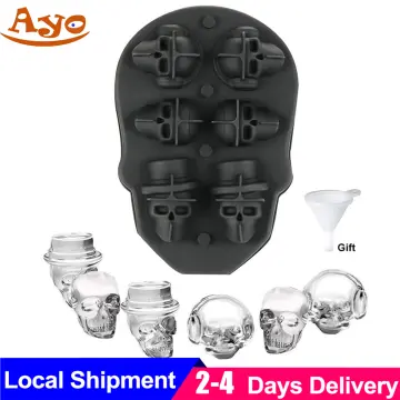 Skulls silicone mould for ice cubes, chocolate and baking 6-grid 