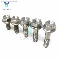 ☏❇☋ M8 Titanium alloy Screw 20-50mm Motorcycle Modification Disc Brake Bolt Titanium Bolt Hexagon Flange Head Screw Ti Fastener