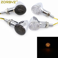 ZORBYZ 1คู่ Chrome รถจักรยานยนต์โลหะ LED Mini Bullet ไฟเลี้ยวพร้อม E Mark สำหรับ Honda Yamaha Chopper Custom