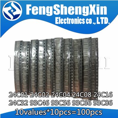 10values*10pcs=100pcs 24C01 24C02 24C04 24C08 24C16 24C32 93C46 93C56 93C66 93C86 SOP sop8 IC SOP-8 EEPROM KIT