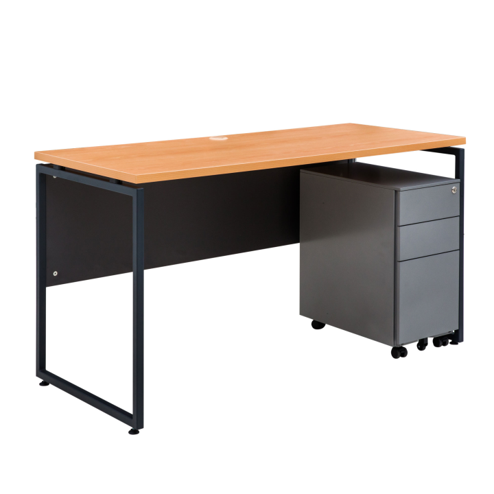 Furradec โต๊ะทำงาน ML1260 สีบีช-เทาดำ
