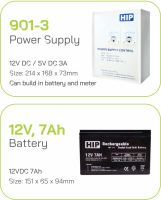 HIP 901-3 Power Supply จ่ายไฟ 2 แรงดัน 12V และ 5V สำหรับชุดกลอน 12V และเครื่องสแกนที่ใช้ไฟ 5V มีช่องใสแบตเตอรี่ 12V7AH