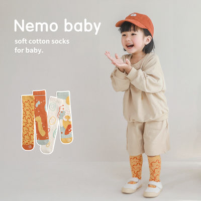 【cw】2022 Spring New Childrens Trendy Socks Combed Cotton Boneless Bunching Socks Korean Princess Boys and Girls Stockings Wholesale ！