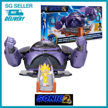  Sonic the Hedgehog 2 Movie Giant Eggman with Super Sonic 2.5  Action Figure Battle Playset : Toys & Games