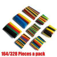 Heat Shrink Tube 164/328pcs Polyolefin Heat Shrinking Tube 2:1 Assorted Insulated Sleeve Cable Thermal Electrical Cable Tubing