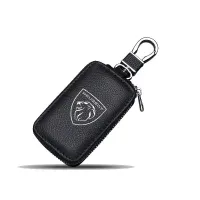 Leather Car Key Cover Zipper Car Key Shell Case for Peugeot 106 108 206 208 306 307 308 407 508 2008 3008 Car Accessories