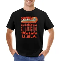 Surfing Is Better In St. Augustine Florida (Red Text) T-Shirt New Edition T Shirt Sublime T Shirt Mens Cotton T Shirts