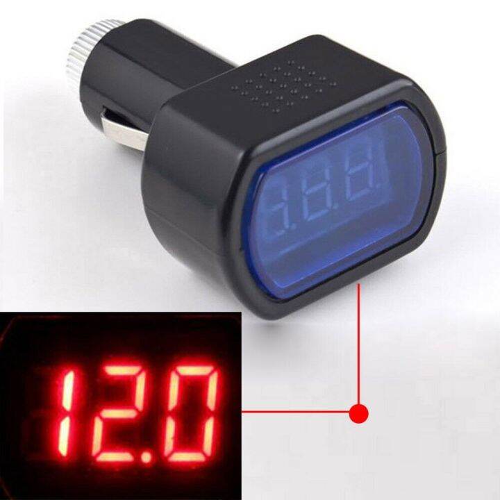 CARSERVICESTORE Car Battery Voltage Meter 12V24V Digital LED Auto Car Lighter Gauge Meter
