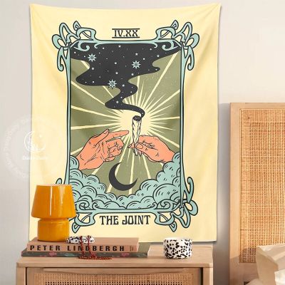 Psychedelic Tarot Tapestry Wall Hanging Retro Boho Moon Hippie Trippy Aesthetic for Bedroom Dorm Living Room Home Decor Tapestries Hangings