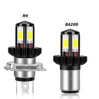 【ใหม่】1Pcs H4 BA20D Led Motorrad Scheinwerfer หลอด10000LM 12วัตต์ CSP ชิป Doppel Klaue Len Scheinwerfer Motobike Weiß Licht 6000KFog Lampe