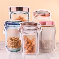 Reusable Mason Jar Jar Nut Cookies Zipper Seal Food Storage Bag Snack Kitchen Freezer Organizer Travel Portable Zipper Bag