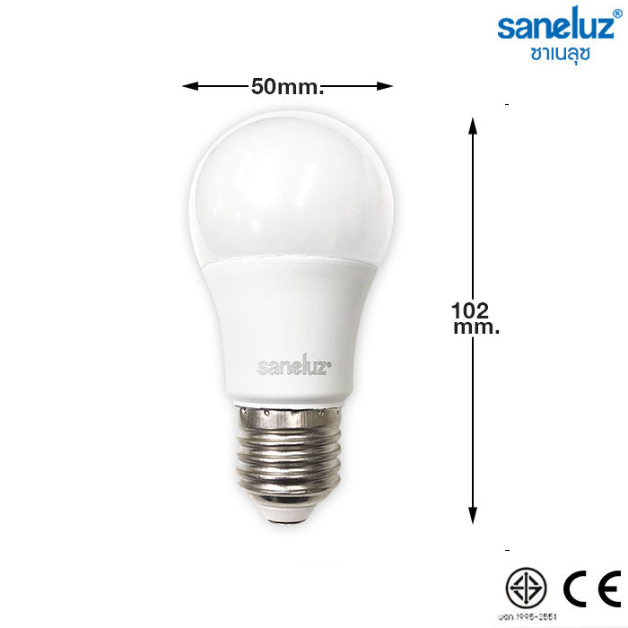 saneluz-หลอดไฟ-led-5w-bulb-แสงสีวอร์ม-warmwhite-3000k-หลอดไฟแอลอีดี-หลอดปิงปอง-ขั้วเกลียว-e27-หลอกไฟ-ใช้ไฟบ้าน-220v-led-vnfs