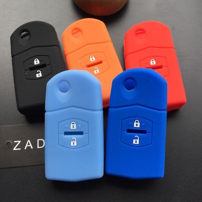 dvvbgfrdt ZAD 2 button silicone rubber car key cover Shell Case for MAZDA 3 5 6 RX-8 MX-5 2 Buttons Car Fob Cover case