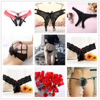 Rain Love Heart Sexy Underwear Pearl Open-End Free Off Underwear Cute Maiden Sexy Lace T-Shaped Hollow Out T-Type Pants