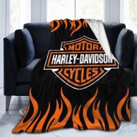 ผ้าห่มโซฟา แบบนิ่มพิเศษ ให้ความอบอุ่น ลายรถจักรยานยนต์ Harley Davidson