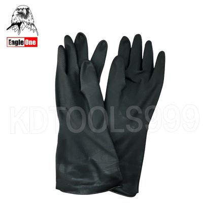 Eagle One ถุงมือยาง ถุงมืออเนกประสงค์  ขนาด 10 นิ้ว # ถุงมือยางสีดำ หนาพิเศษ (ส่งจากไทยครับ)