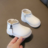 Autumn Winter Baby Fashion Boots Pu Leather Solid Color Toddler Martion Boots Kids Casual Shoes