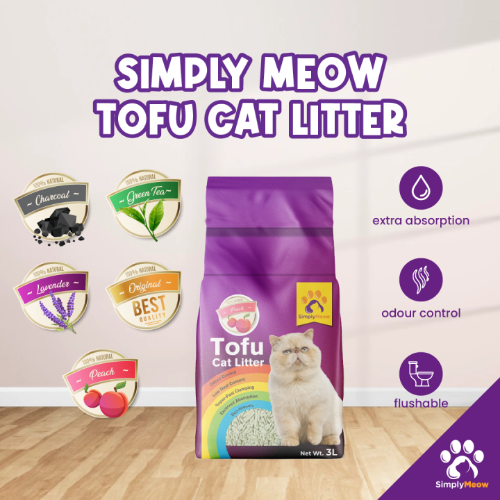 Simply Meow Clumping Flushable Natural Tofu Cat Litter 3L/1.3KG Lazada