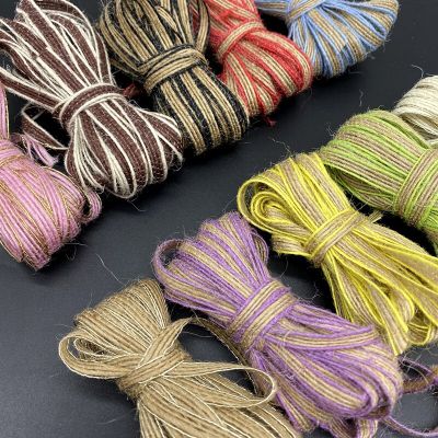 5yds 6mm Vintage Jute Burlap Hessian Ribbon With Lace Wedding Party Christmas Decoration DIY Craft Gift Ribbons Packing Wrapping Gift Wrapping  Bags